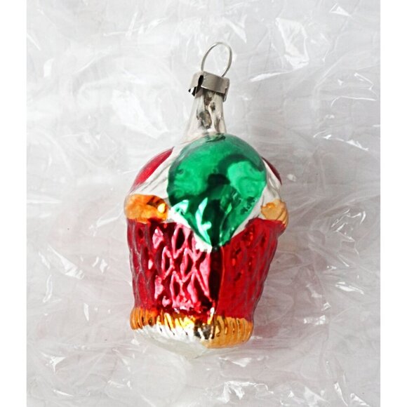 Antique Vintage Christmas Ornament Mercury Glass Ornaments Basket  Antique Figur - Picture 4 of 4